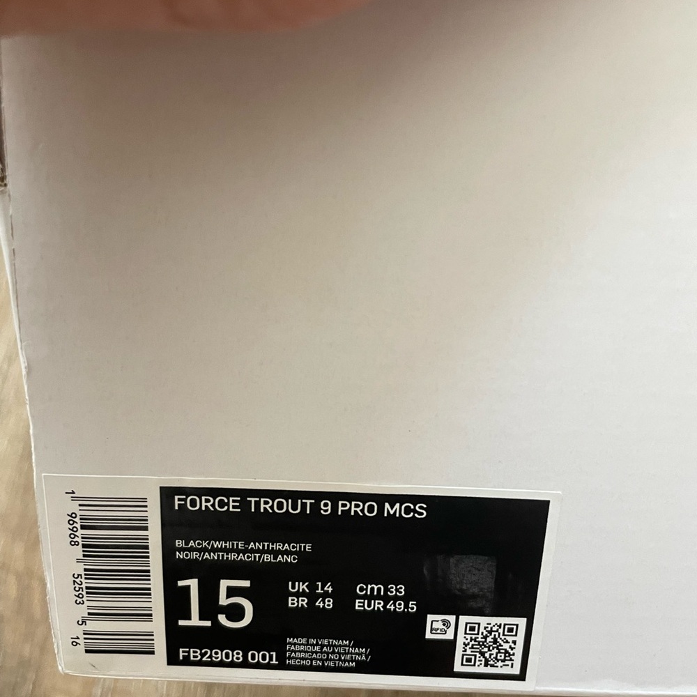 Nike Mens Force Trout 9 Pro MCS Baseball Cleats Black Sz 15 FB2908-001 - Picture 6 of 6